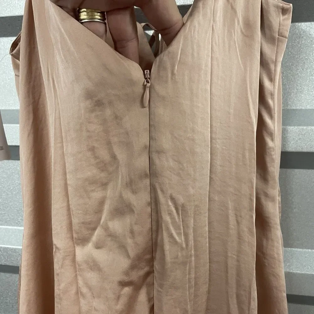 URBAN OUTFITTERS Womens Dress Midi M Spaghetti Strap‎ Rose Tyrie Deep V Neck